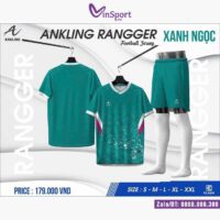 Bộ quần áo bóng đá Ankling Rangger mẫu thiết kế vải thun nhẹ nhiều màu xanh ngọc