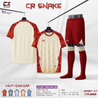 Bộ quần áo bóng đá CR Snake chính hãng CR Sport nhiều màu vàng quần đỏ