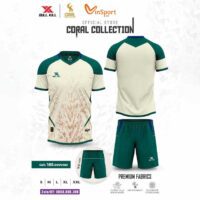Bộ quần áo bóng đá Coral Collection Dull Kill vải sợi mè dệt thoáng khí nhiều màu vàng