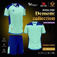Bộ quần áo bóng đá Demotic Collection Dull Kill vải sợi mè dệt thoáng khí nhiều màu xanh ngọc