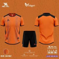 Bộ quần áo bóng đá Dull Kill King Dragon vải sợi mè dệt thoáng khí nhiều màu cam