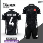 Bộ quần áo bóng đá Gangster Amac chính hãng nhiều màu đỏ viền trắng