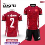 Bộ quần áo bóng đá Gangster Amac chính hãng nhiều màu đỏ viền trắng