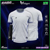Bộ quần áo bóng đá Kaido Amac chính hãng vải caro thái màu trắng xanh