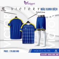 Bộ quần áo bóng đá Klara Victory cổ tròn nhiều màu xanh biển
