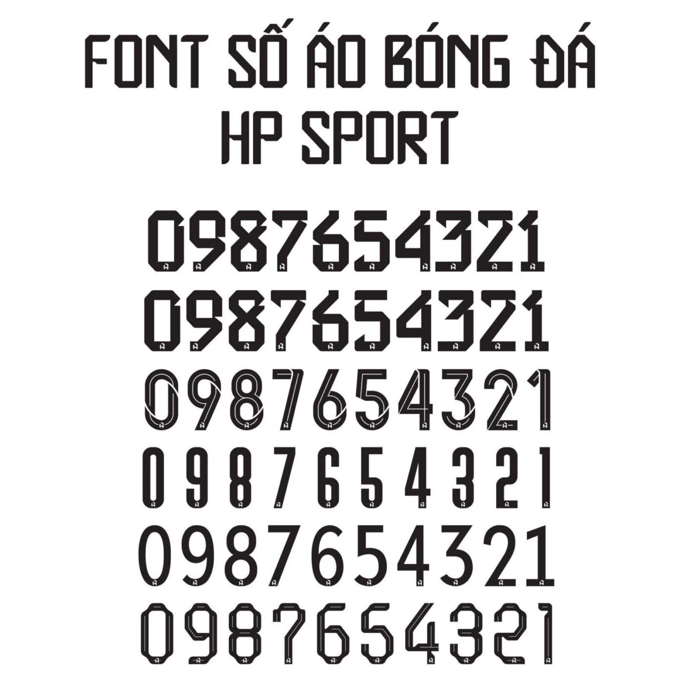 tong hop font so ao bong da HP Sport