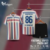 Bộ Quần Áo Phông Bạt Fom Bóng Đá Football VSF03 Vinsport họa tiết đỏ xanh