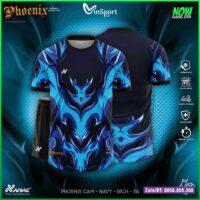 Bộ quần áo bóng đá Phonix Amac hoạ tiết hoả diễm nhiều màu trắng xam