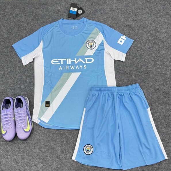 áo đá bóng Man City 25 26 năm 2025 2026 màu xanh quần xanh v2