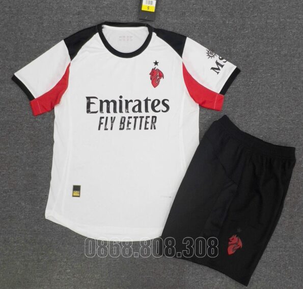 áo bóng đá AC Milan 2025 26 màu trắng quần đen các mẫu (2)