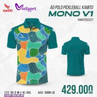 Áo Polo Pickleball Kamito Mono V1 Chính Hãng Cổ Bẻ xanh lá