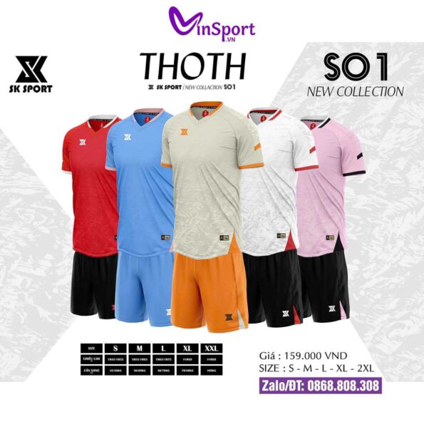 áo bóng đá SK Sport Thoth thiết kế cổ tim