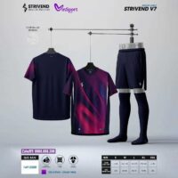 Bộ quần áo bóng đá Strivend V7 chính hãng nhiều màu tím hồng đen
