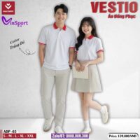 Áo Polo Đồng Phục HACORIO VESTIO – ADP 03 Nam Nữ Trơn Không Logo trắng cổ tay đỏ