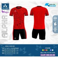 Bộ quần áo Alpha Sea Cận Cao Cấp chính hãng vải mè kim cương màu đỏ