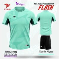 Bộ quần áo bóng đá Syono Flash cổ tròn nhiều màu xanh ngọc