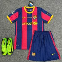 Bộ quần áo bóng đá Retro Barca 2008 2009 Barcelona Unicef xanh đỏ 1