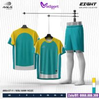 Bộ quần áo bóng đá Aika Eight chính hãng vải thun rmz fabric nhiều màu xanh ngọc