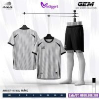 Bộ quần áo bóng đá Aika GEM chính hãng vải thun rmz fabric nhiều màu trắng