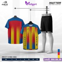 Bộ quần áo bóng đá Aika Matter chính hãng vải thun rmz fabric nhiều màu vàng
