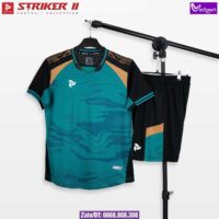Bộ quần áo bóng đá Just Play Striker cổ tim chính hãng nhiều màu xanh chụp (3)