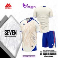 Bộ quần áo bóng đá Mikal Seven vải Hyr Fabric nhiều màu vàng be xanh