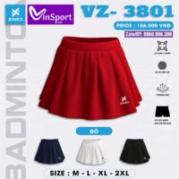 Chân Váy Pickleball Cầu Lông Xếp Ly ZINEX – VZ – 3801 Nhiều Màu trắng