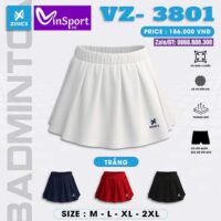 Chân Váy Pickleball Cầu Lông Xếp Ly ZINEX – VZ – 3801 Nhiều Màu trắng