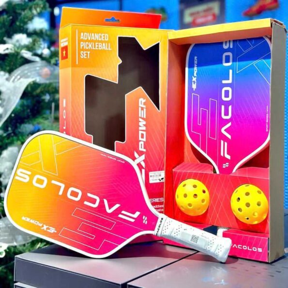 Combo 2 Vợt Pickleball Facolos Ex Power Kèm 2 Bóng 14mm