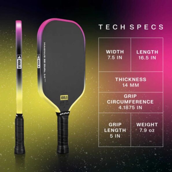 Vợt Pickleball JOOLA Perseus 3S Dual 14mm Chính Hãng màu đen hồng vàng (4)