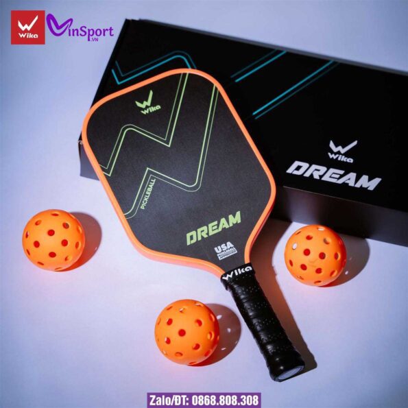 Vợt Pickleball Wika Dream T7000 Chính Hãng đen viền cam (2)