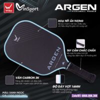 Vợt pickleball Wika Argen Bán Chuyên Cận Cao Cấp màu đen viền xanh hồng