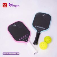 Vợt pickleball Wika Argen Bán Chuyên Cận Cao Cấp màu đen viền xanh hồng