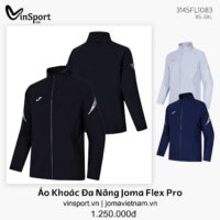 Áo Khoác Gió Đa Năng Joma Flex Pro 3145FL1083 nhiều màu đen than trắng