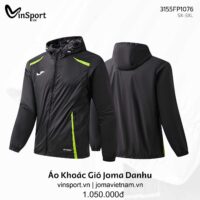 Áo Khoác Gió Joma Danhu 3155FP1076 Mũ Liền Nhẹ Thoáng Chống Nước