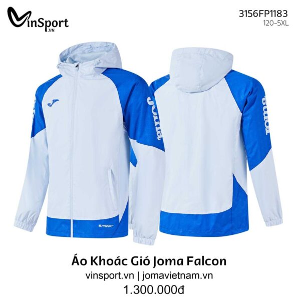 Áo Khoác Gió Joma Falcon nhiều màu mã 3156FP1183 màu trắng xanh blue