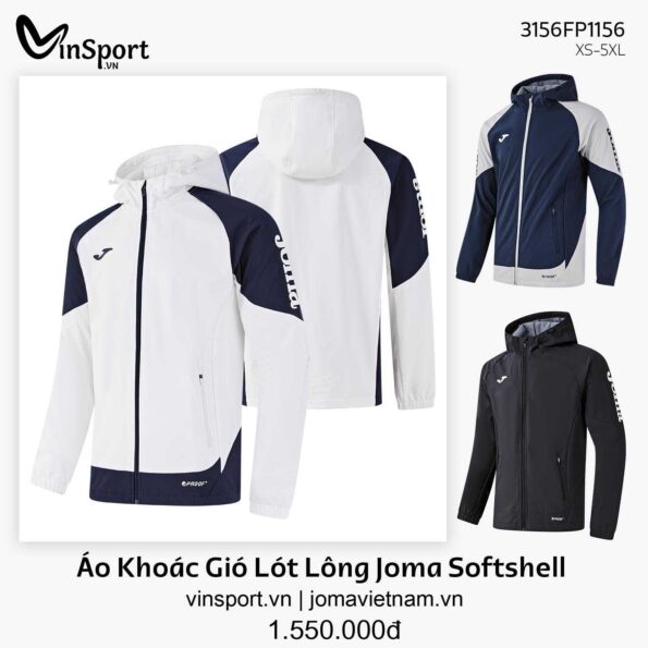 Áo Khoác Gió Joma Softshell 3156FP1156 Lót Lông