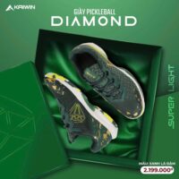 Giày Pickleball KAIWIN Diamond chính hãng size nam nữ trắng đốm cam (1)