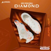 Giày Pickleball KAIWIN Diamond chính hãng size nam nữ trắng đốm cam (1)