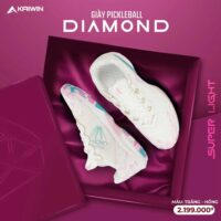 Giày Pickleball KAIWIN Diamond chính hãng size nam nữ trắng đốm cam (1)