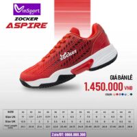 Giày Pickleball Zocker Aspire 2 Màu Size Nam Nữ Bán Chuyên Chính Hãng màu đỏ