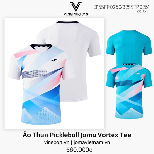 Áo Thun Pickleball Joma Vortex Tee 3155FP0260 nhiều màu nam nữ