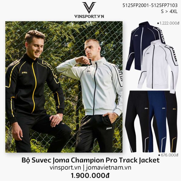 Bộ Nỉ Suvec Joma Champion Pro Track Jacket nhiều màu