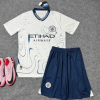Bộ quần thi đấu sân nhà Manchester City mùa giải 2024-2025 Trắng Quần Xanh (2)