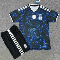 Áo Argentina Sân Khách WC 2026 Xanh Tím Than Họa Tiết Hoa In Tên Số Player (2)