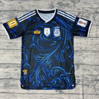 Áo Argentina Sân Khách WC 2026 Xanh Tím Than Họa Tiết Hoa In Tên Số Player (2)