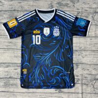 Áo Argentina Sân Khách WC 2026 Xanh Tím Than Họa Tiết Hoa In Tên Số Player (2)