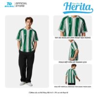 Áo Bóng Đá Bulbal Herita Retro Kẻ Sọc & Vải Microdry màu xanh lá trắng (2)