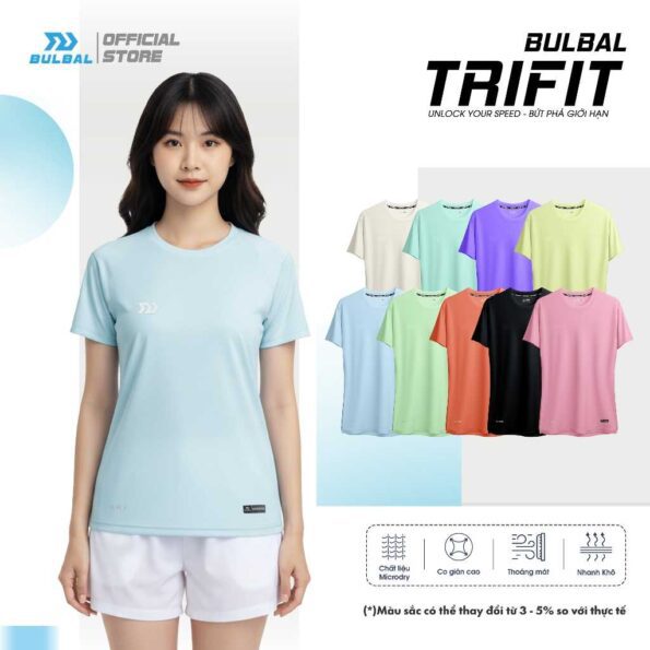 Áo Thun Nam Nữ Bulbal Trifit Thể Thao Co Giãn Siêu Nhẹ nhiều màu xanh hồng đen cam vàng (3)