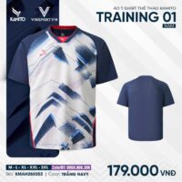 Áo Tshirt Thể Thao Kamito Training 01 Nam Cao Cấp trắng tím than (2)